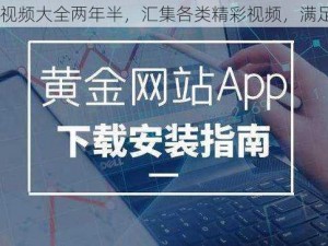 黄金网站 app 视频大全两年半，汇集各类精彩视频，满足你的所有需求