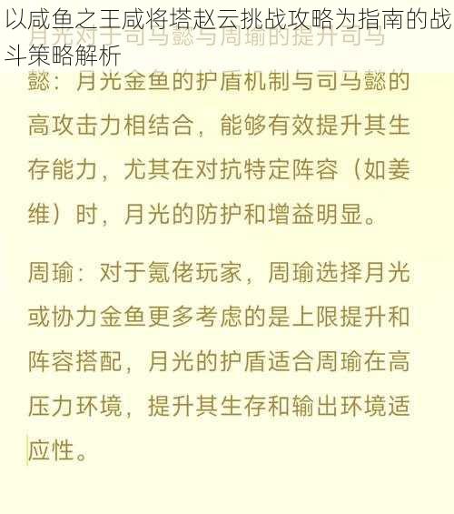 以咸鱼之王咸将塔赵云挑战攻略为指南的战斗策略解析