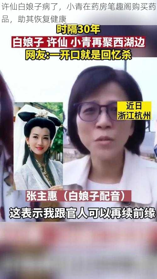 许仙白娘子病了，小青在药房笔趣阁购买药品，助其恢复健康