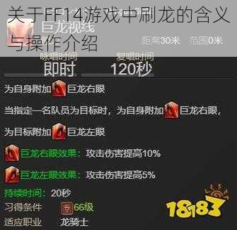 关于FF14游戏中刷龙的含义与操作介绍