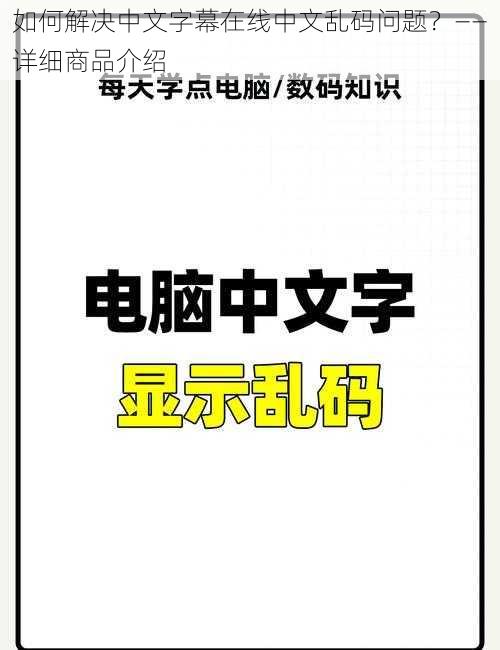 如何解决中文字幕在线中文乱码问题？——详细商品介绍