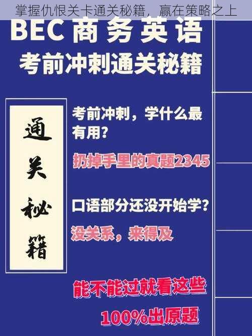 掌握仇恨关卡通关秘籍，赢在策略之上